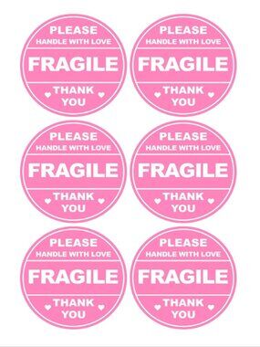 Fragile Thank You stickers